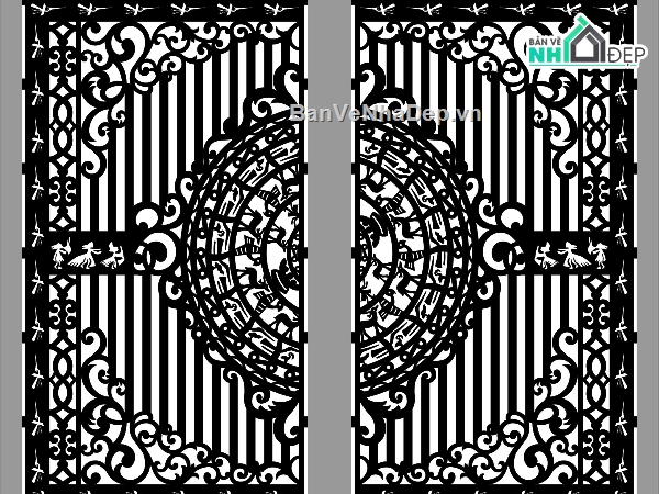 cnc cổng 2 cánh,file cnc cổng 2 cánh,mẫu cnc cổng 2 cánh