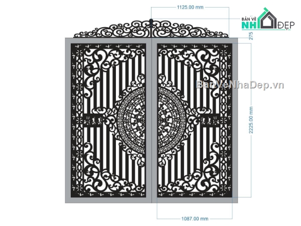 dxf cổng 2 cánh,cổng 2 cánh,cổng cnc