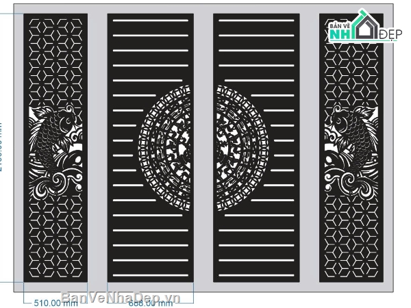 mẫu cổng 4 cánh,cổng 4 cánh cnc,file cnc cổng 4 cánh