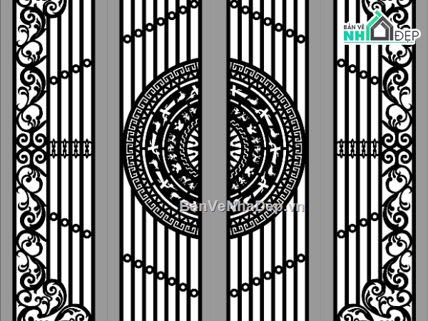 Mẫu cổng 4 cánh cnc,cổng 4 cánh cnc,file cnc cổng 4 cánh