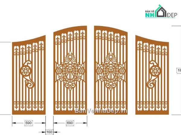 cổng đẹp 4 cánh,Mẫu cổng 4 cánh cnc,file cnc cổng 4 cánh,mẫu cổng 4 cánh