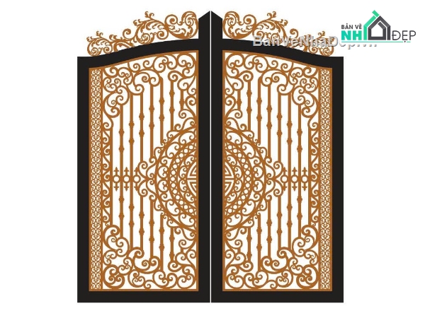 cnc cổng 2 cánh,thiết kế cổng 2 cánh,mẫu cổng 2 cánh cnc
