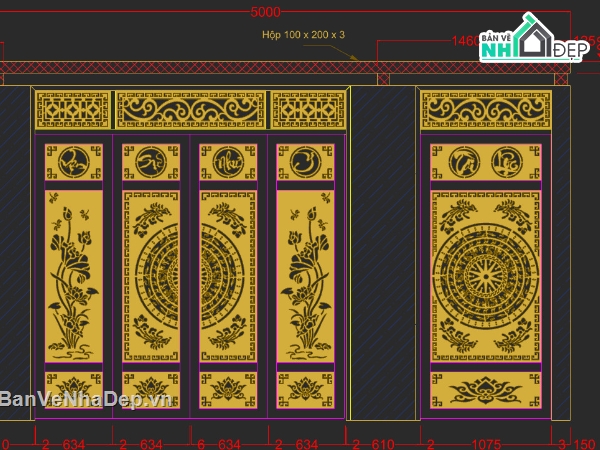 thư viện cửa file cad,mẫu cửa cổng hoa sen,mẫu cửa cổng vạn sự như ý file cad,cửa cổng cnc hoa văn,file cnc cửa trống đồng