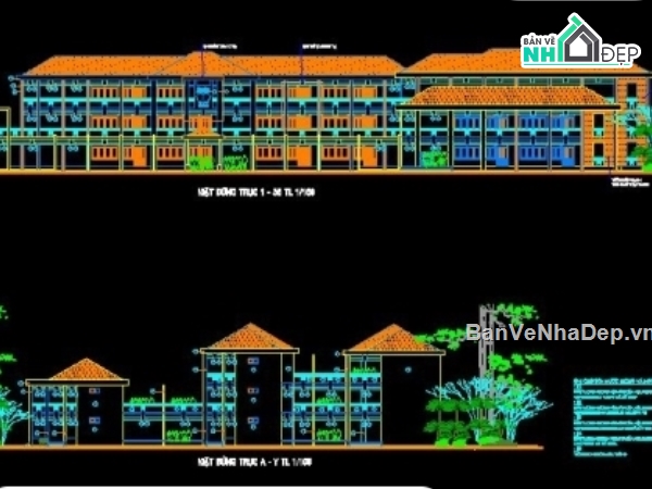 trường THCS Lộc An,thiết kế trường THCS Lộc An,mẫu thiết kế trường học,File cad trường học