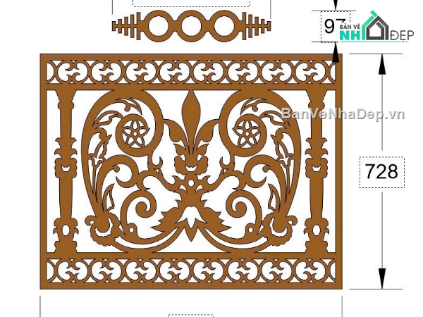 lan can đẹp,thiết kế lan can,lan can dxf,Mẫu lan can CNC đẹp