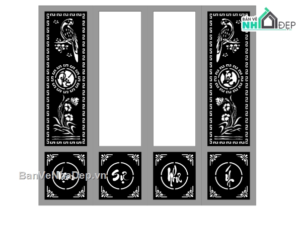 cổng chim phúc lộc,file cnc cổng chim phúc lộc,mẫu cổng chim phúc lộc