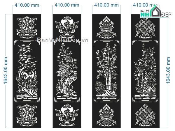 cổng chùa,file tứ quý,cổng chùa cnc