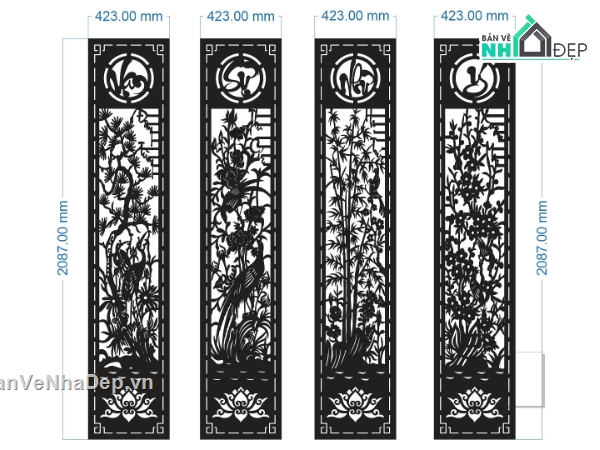 mẫu tứ quý cnc,vạn sự như ý,vạn sự như ý cnc,tứ quý cnc