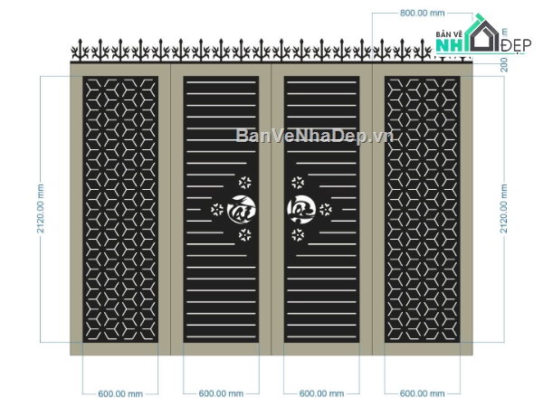 mẫu cổng 4 cánh,file cnc cổng 4 cánh,mẫu cnc cổng 4 cánh