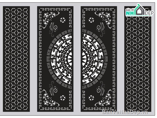 file cnc cổng 4 cánh,mẫu cổng 4 cánh,file cổng 4 cánh