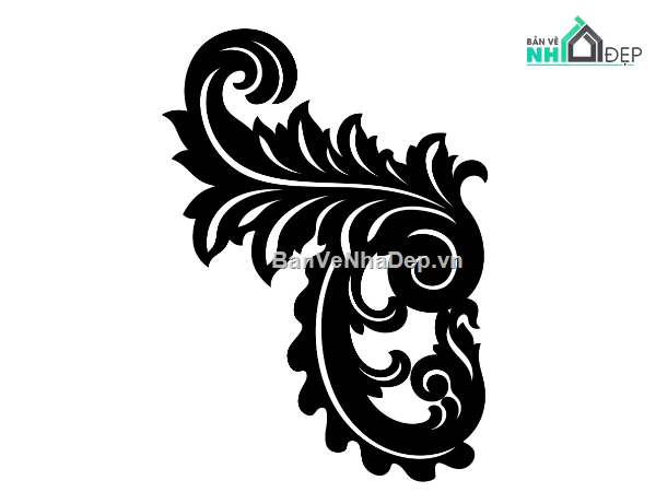 mẫu hoa lá tây,hoa góc lá tây,hoa góc cnc,file dxf hoa góc