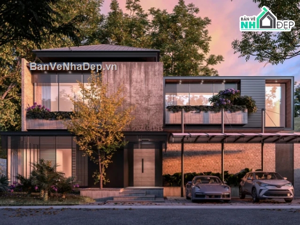 model nhà phố,nhà phố 2 tầng,nhà 2 tầng