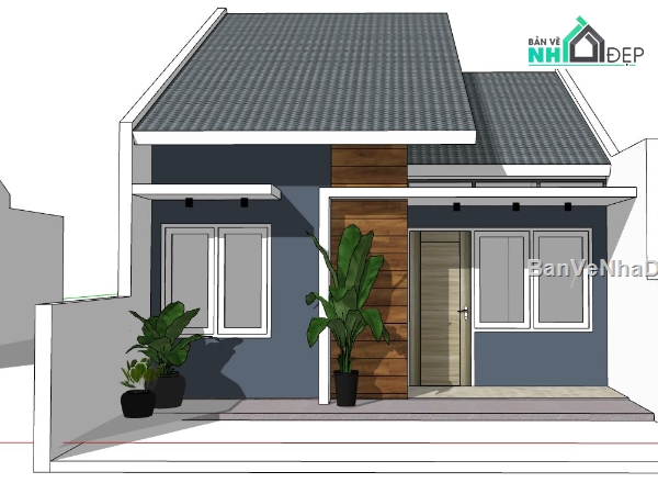 nhà 1 tầng,su nhà 1 tầng,model su nhà 1 tầng