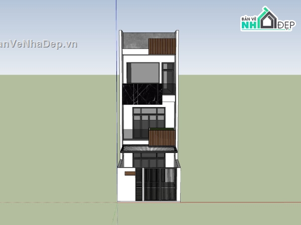 nhà 3 tầng,nhà phố hiện đại,phối cảnh nhà phố,file sketchup nhà phố