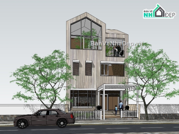 su nhà phố,model su nhà phố,file sketchup nhà phố