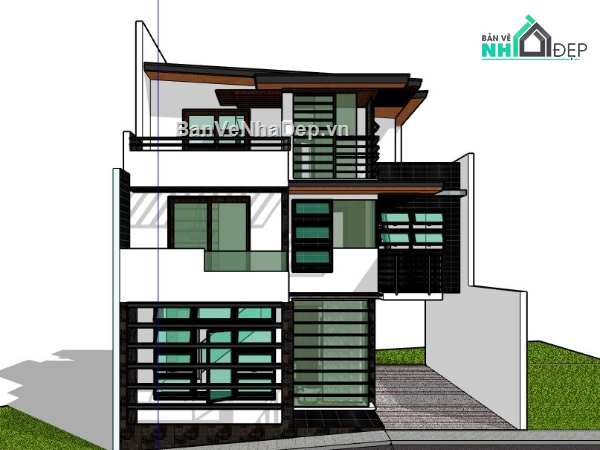nhà phố 3 tầng,su nhà phố 3 tầng,model sketchup nhà phố 3 tầng,nhà phố 3 tầng sketchup,model su nhà phố 3 tầng