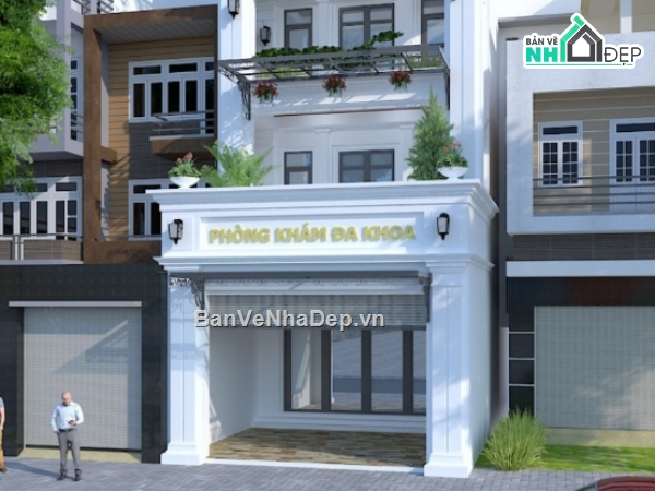 Nhà phố,nhà phố kết hợp phòng khám,phòng khám 5 tầng