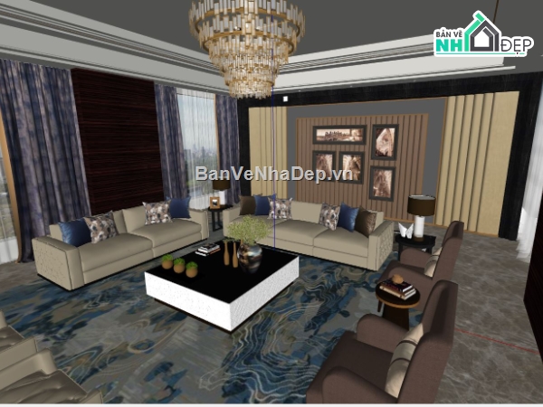 nội thất phòng khách,phòng khách sang trọng,Mẫu nội thất phòng khách,model phòng khách