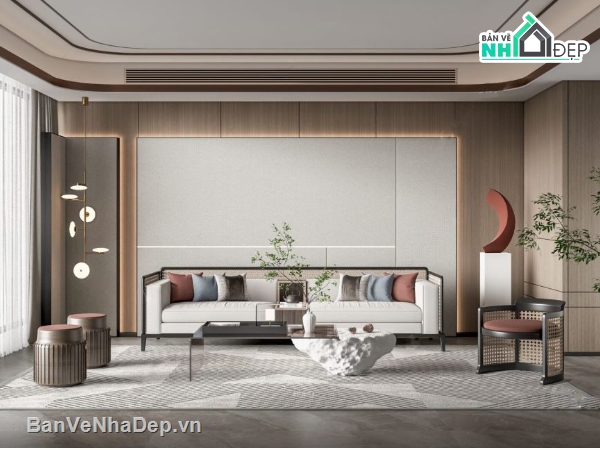 sketchup phòng khách,phòng khách 3d,sketchup phòng khách hiện đại,phòng khách hiện đại