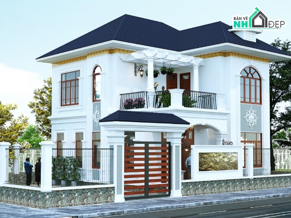 Mẫu revit biệt thự 2 tầng,revit biệt thự 2 tầng,biệt thự 2 tầng file revit,bản vẽ biệt thự 2 tầng