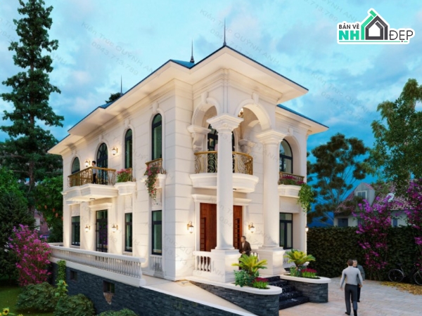 revit biệt thự tân cổ,revit mẫu biệt thự,file revit biệt thự,file thiết kế revit,mẫu revit tân cổ,revit biệt thự