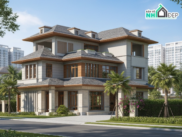 biệt thự 3 tầng,revit biệt thự 3 tầng,biệt thự 3 tầng file revit,file revit biệt thự 3 tầng