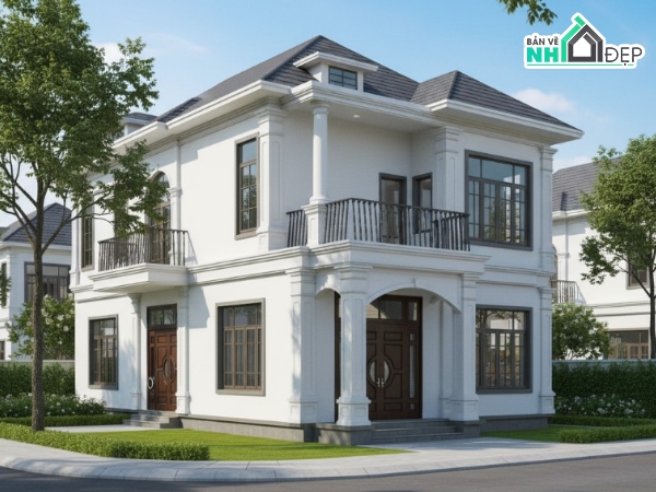revit biệt thự,revit biệt thự tân cổ,revit biệt thự mái nhật,revit biệt thự đẹp,thiết kế revit biệt thự,file revit biệt thự