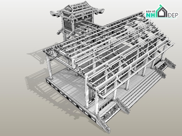 revit nhà gỗ,revit nhà thờ,revit nhà cổ,file revit nhà gỗ,file revit nhà cổ,mẫu revit nhà gỗ