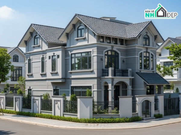revit mẫu biệt thự,revit biệt thự mái thái,revit biệt thự đẹp,file revit biệt thự,revit mái thái