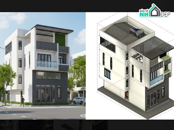 nhà phố 3 tầng revit,revit mẫu nhà phố,revit nhà phố,file revit mẫu,thiết kế revit nhà phố,revit