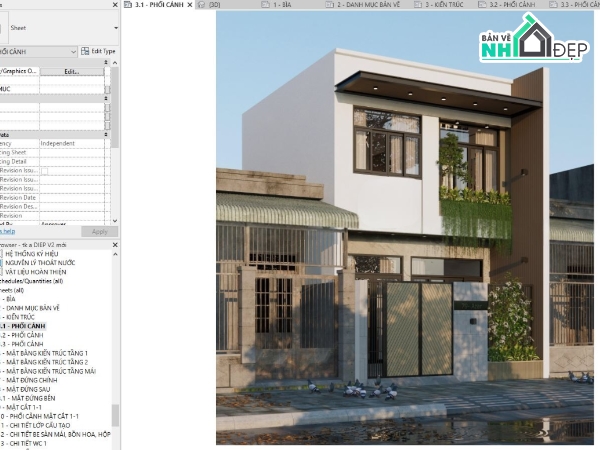 revit nhà phố,revit nhà phố 2 tầng,revit nhà đẹp,file revit mẫu nhà phố,Mẫu revit nhà phố,revit