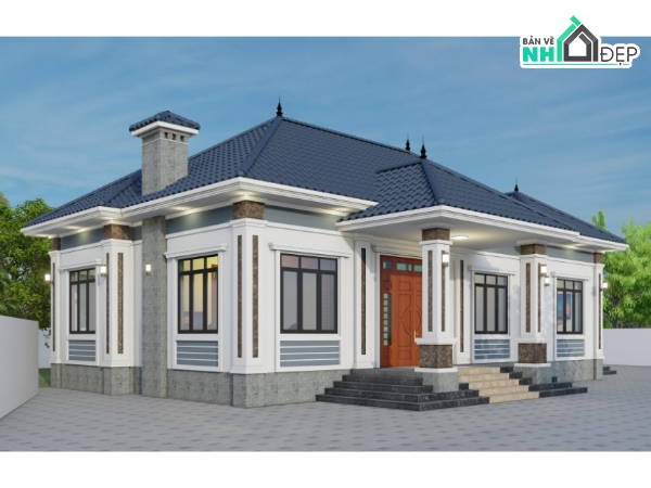 revit nhà vườn,revit nhà cấp 4,revit nhà 1 tầng,revit nhà dân,revit nhà đẹp