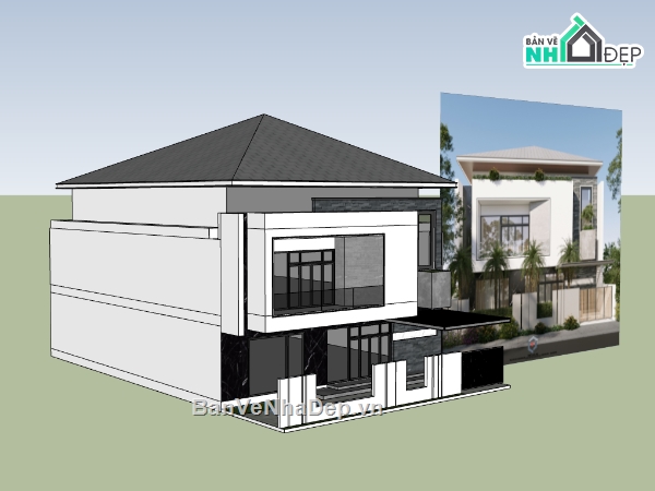 biệt thự 2 tầng,su biệt thự,sketchup biệt thự,su biệt thự 2 tầng,sketchup biệt thự 2 tầng