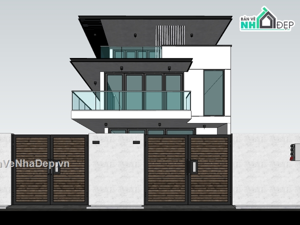 biệt thự 3 tầng,su biệt thự,sketchup biệt thự 3 tầng