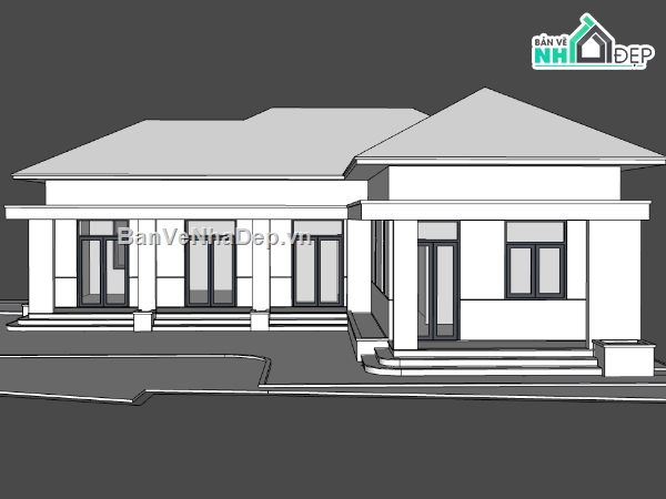 nhà cấp 4,su nhà cấp 4,sketchup nhà cấp 4