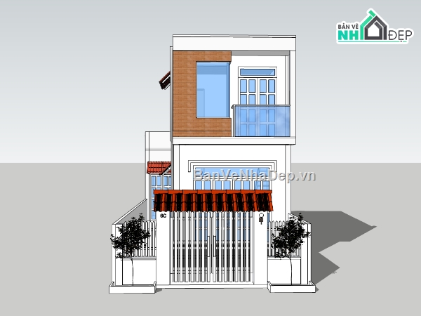 su nhà phố,sketchup nhà phố,su nhà phố 2 tầng