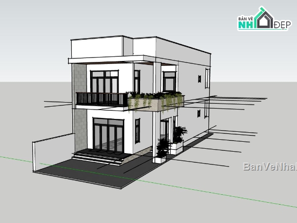 Nhà phố 2 tầng 6.5x16m,mẫu nhà 2 tầng mặt tiền rộng,thiết kế nhà phố 2 tầng hiện đại
