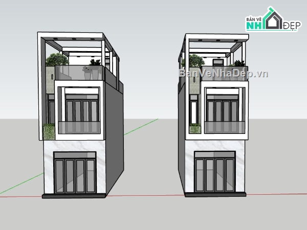 Nhà phố 3 tầng 4x17m,mẫu nhà ống 3 tầng hiện đại,thiết kế nhà phố 3 tầng có sân thượng