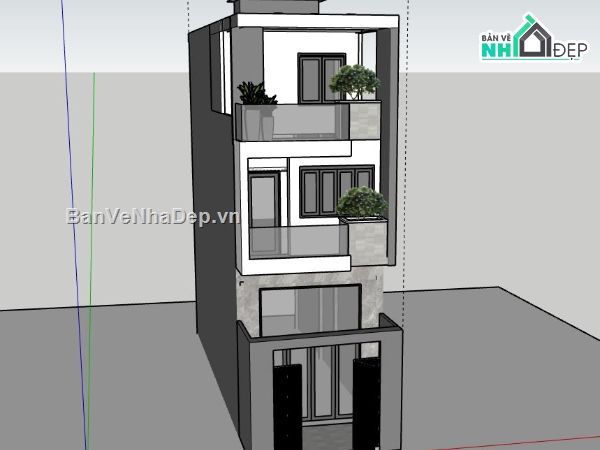 Nhà phố 3 tầng 4x12m,mẫu nhà ống 3 tầng hiện đại,thiết kế nhà phố ban công kính