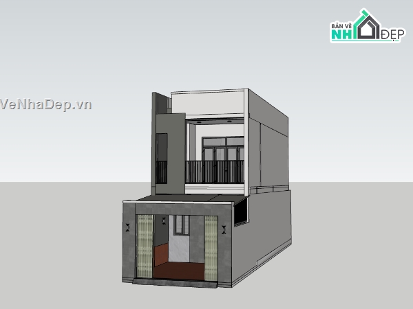 su nhà phố,sketchup nhà phố,su nhà phố 2 tầng