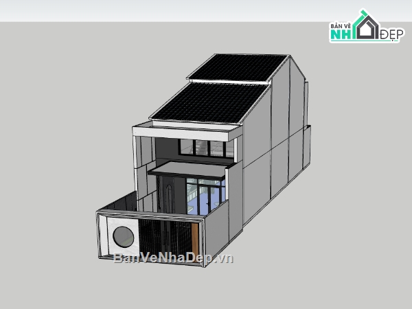 su nhà phố,sketchup nhà phố,su nhà phố 2 tầng