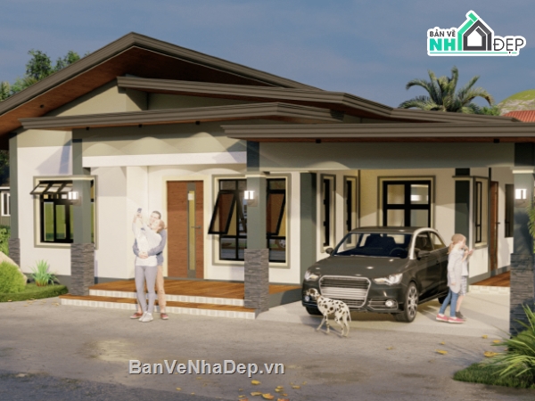 su nhà 1 tầng,sketchup nhà 1 tầng,nhà 1 tầng