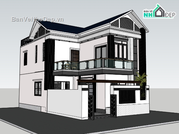 nhà phố 3 tầng,su nhà phố,sketchup nhà phố,su nhà phố 3 tầng