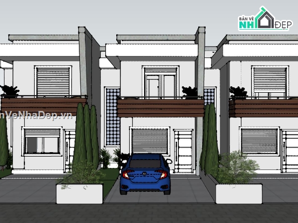 thiết kế nhà 2 tầng,model su nhà 2 tầng,nhà phố 2 tầng,file su nhà phố 2 tầng