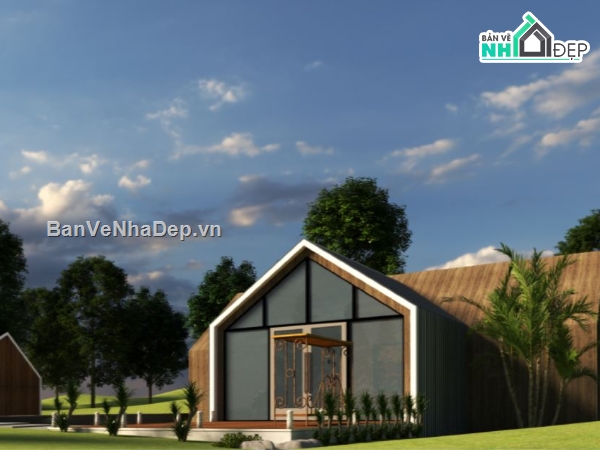 sketchup nhà nghỉ dưỡng,model su nhà nghỉ dưỡng,sketchup nhà nghỉ