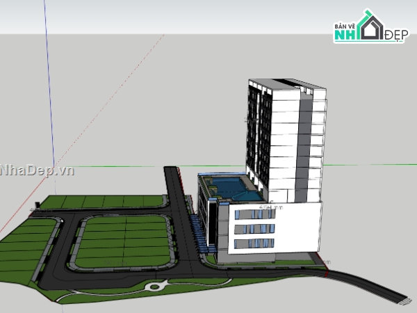 file su  chung cu 11 tầng,model 3d  chung cu 11 tầng,3d chung cu 11 tầng,sketchup chung cu 11 tầng