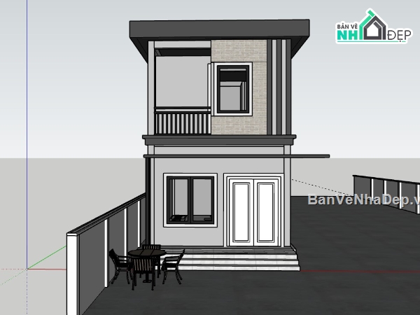 nhà phố 2 tầng,su nhà phố,su nhà phố 2 tầng,sketchup nhà phố