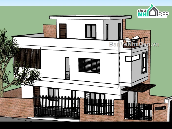 nhà phố 2 tầng,File sketchup nhà phố 2 tầng,sketchup nhà phố 2 tầng,model sketchup nhà phố 2 tầng