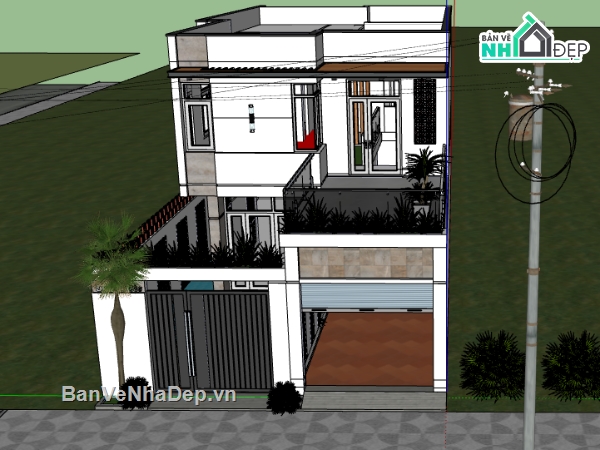 file su nhà phố 2 tầng,model su nhà phố 2 tầng,file sketchup nhà phố 2 tầng,model sketchup nhà phố 2 tầng