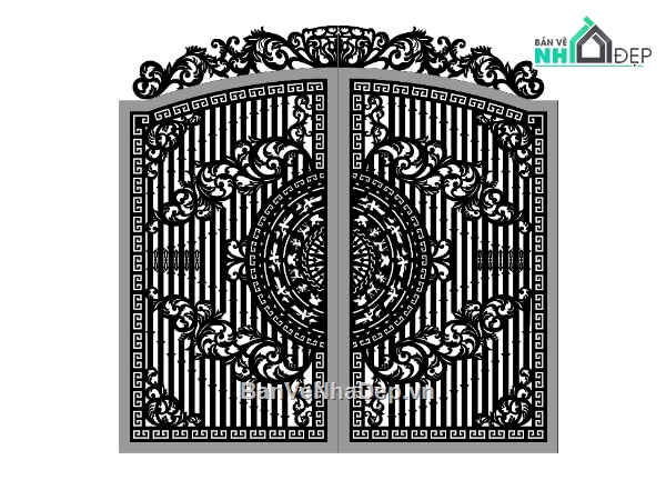 File cổng 2 cánh cnc,cổng dxf,cổng cnc